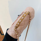Chanel Top Handle Flap Handbag Blush Pink Quilted Leather Gold Hardware