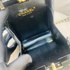 Chanel No. 5 Perfume Bottle Clutch Bag Black Resin Gold Hardware