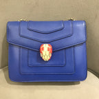 Bvlgari Serpenti Forever Shoulder Bag Royal Blue Leather Gold Hardware