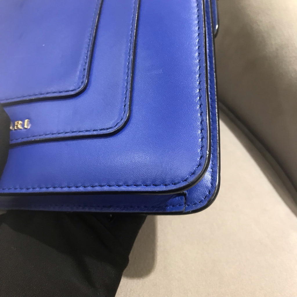 Bvlgari Serpenti Forever Shoulder Bag Royal Blue Leather Gold Hardware