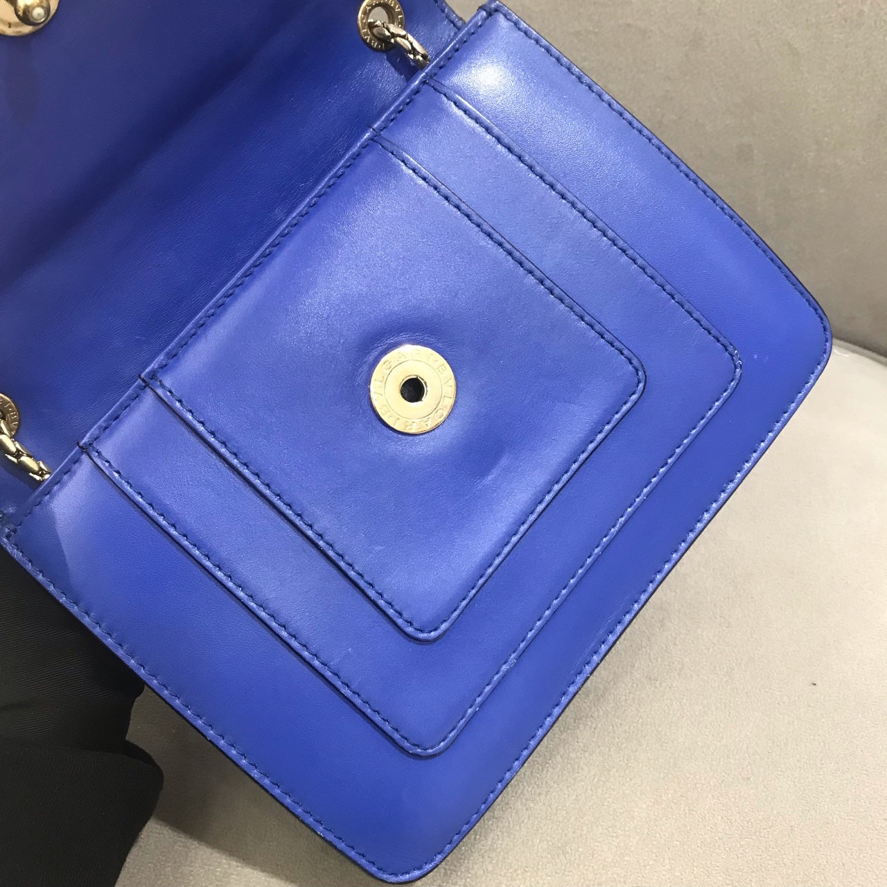 Bvlgari Serpenti Forever Shoulder Bag Royal Blue Leather Gold Hardware