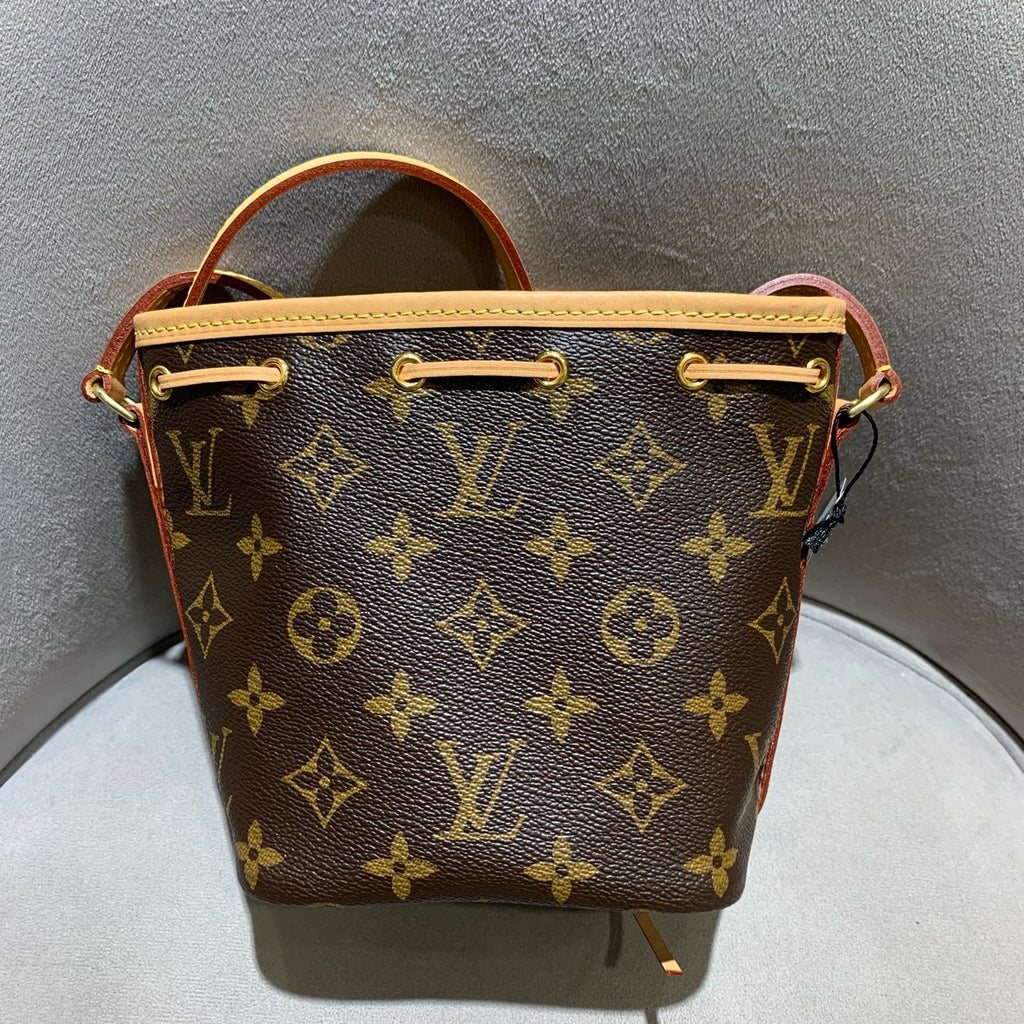 Louis Vuitton Nano Noé Bucket Bag Monogram Canvas Gold Hardware