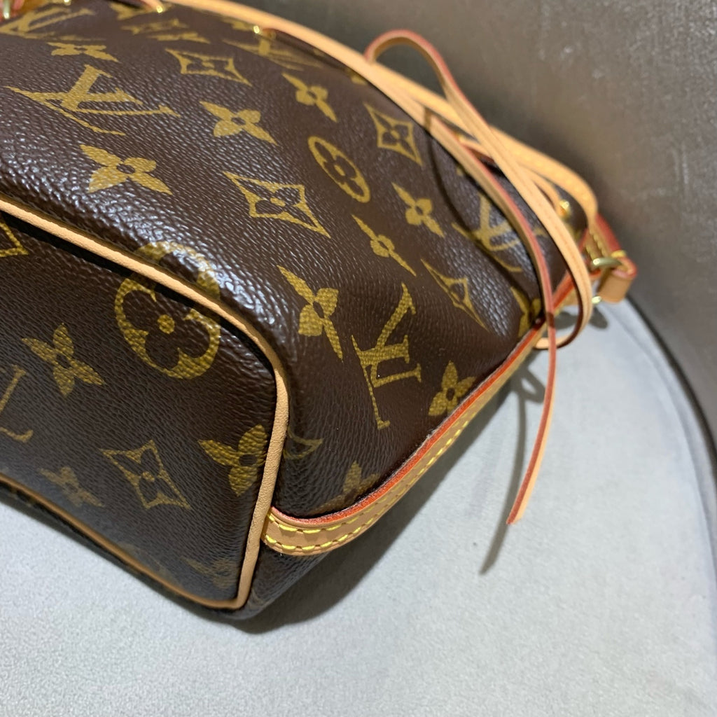 Louis Vuitton Nano Noé Bucket Bag Monogram Canvas Gold Hardware