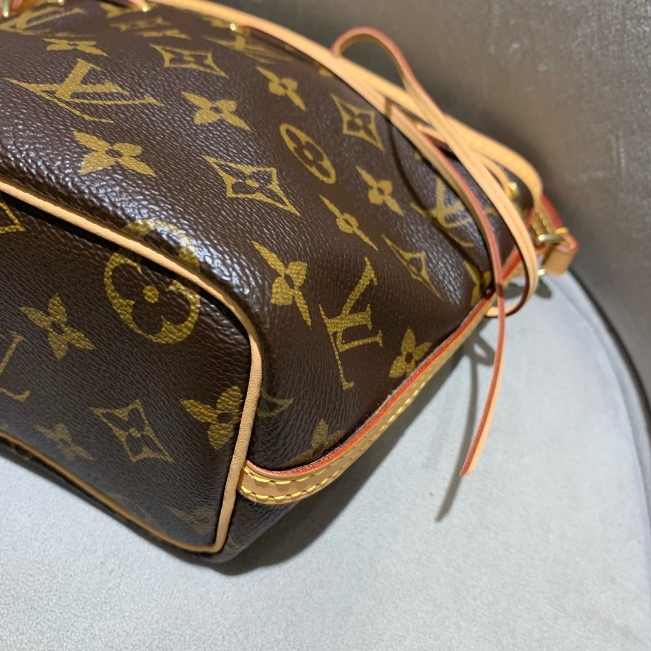 Louis Vuitton Nano Noé Bucket Bag Monogram Canvas Gold Hardware