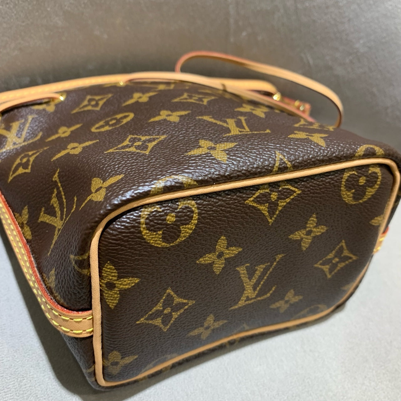 Louis Vuitton Nano Noé Bucket Bag Monogram Canvas Gold Hardware