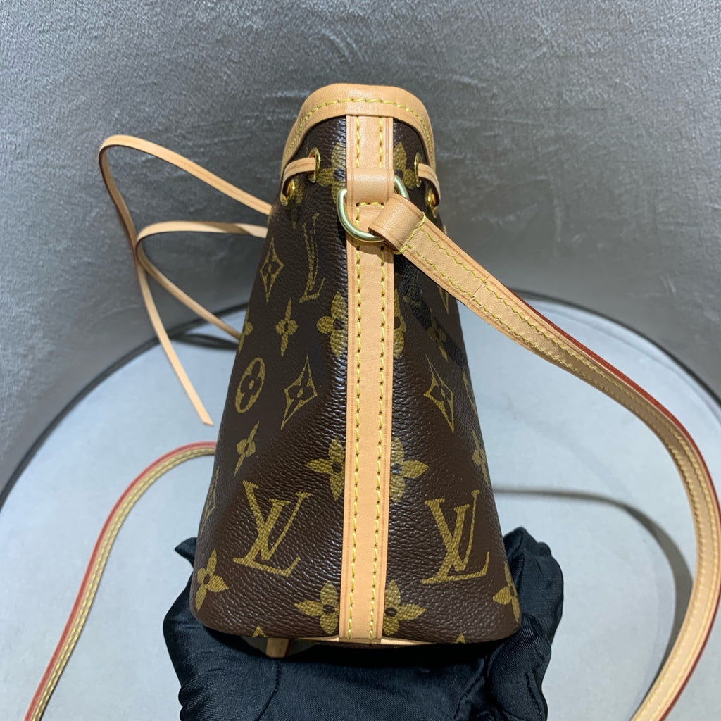 Louis Vuitton Nano Noé Bucket Bag Monogram Canvas Gold Hardware
