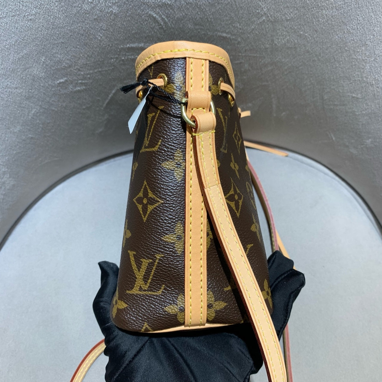 Louis Vuitton Nano Noé Bucket Bag Monogram Canvas Gold Hardware