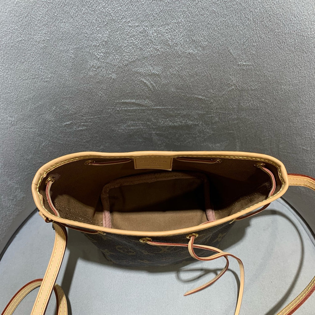 Louis Vuitton Nano Noé Bucket Bag Monogram Canvas Gold Hardware