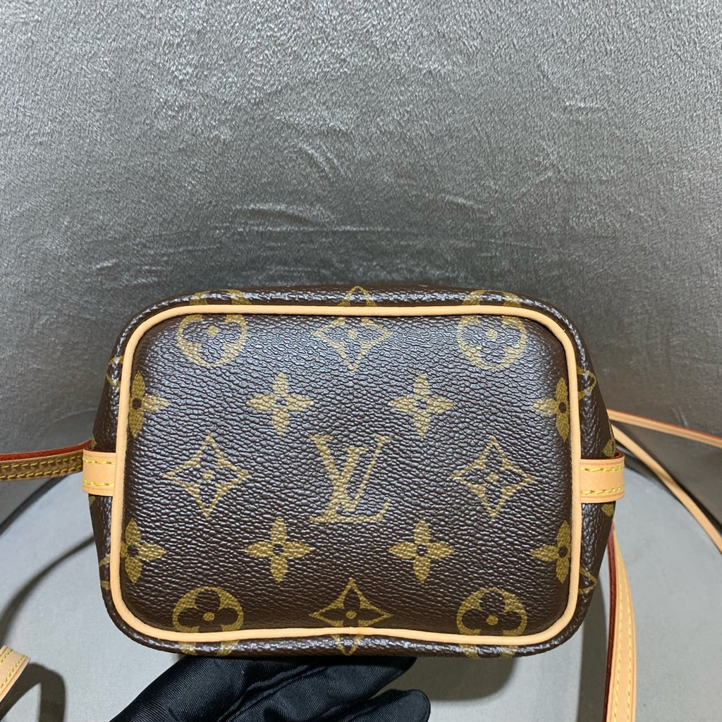 Louis Vuitton Nano Noé Bucket Bag Monogram Canvas Gold Hardware