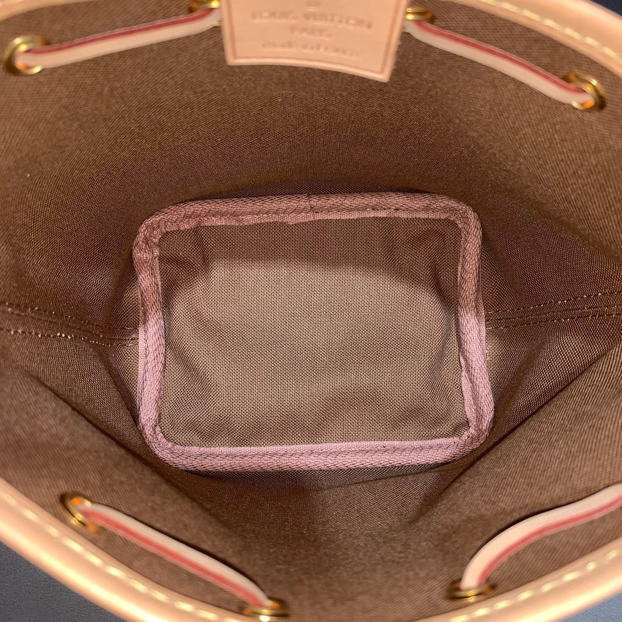 Louis Vuitton Nano Noé Bucket Bag Monogram Canvas Gold Hardware