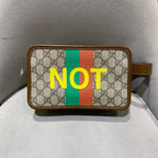 Gucci Clutch Bag Canvas Silver Hardware