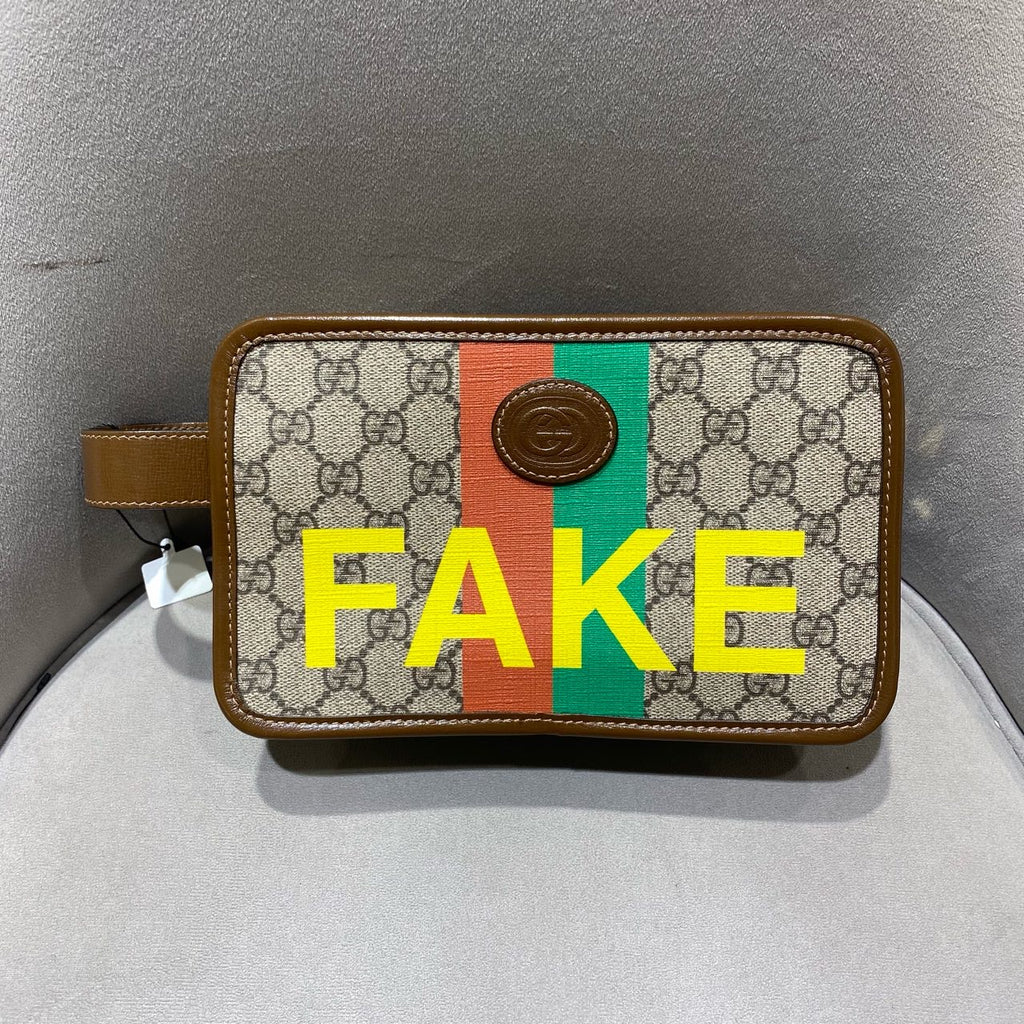 Gucci Clutch Bag Canvas Silver Hardware