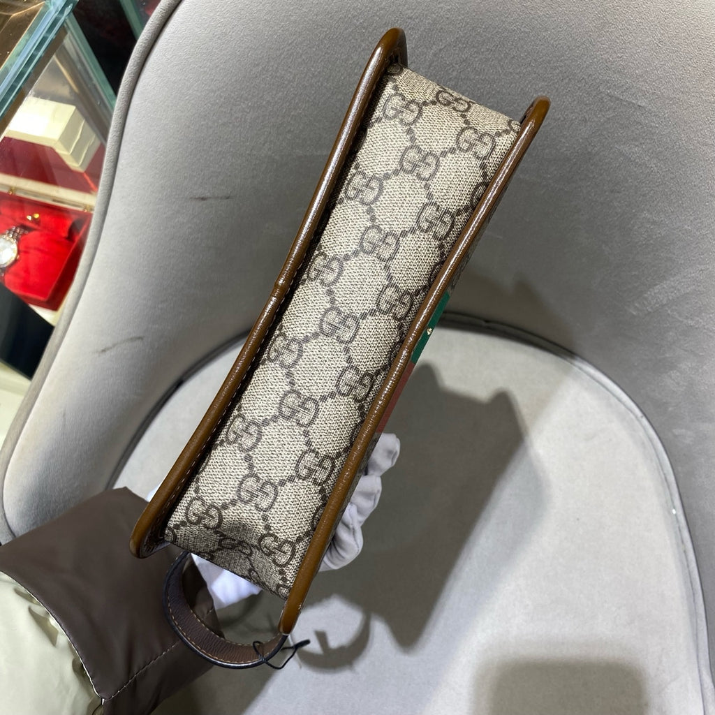 Gucci Clutch Bag Canvas Silver Hardware