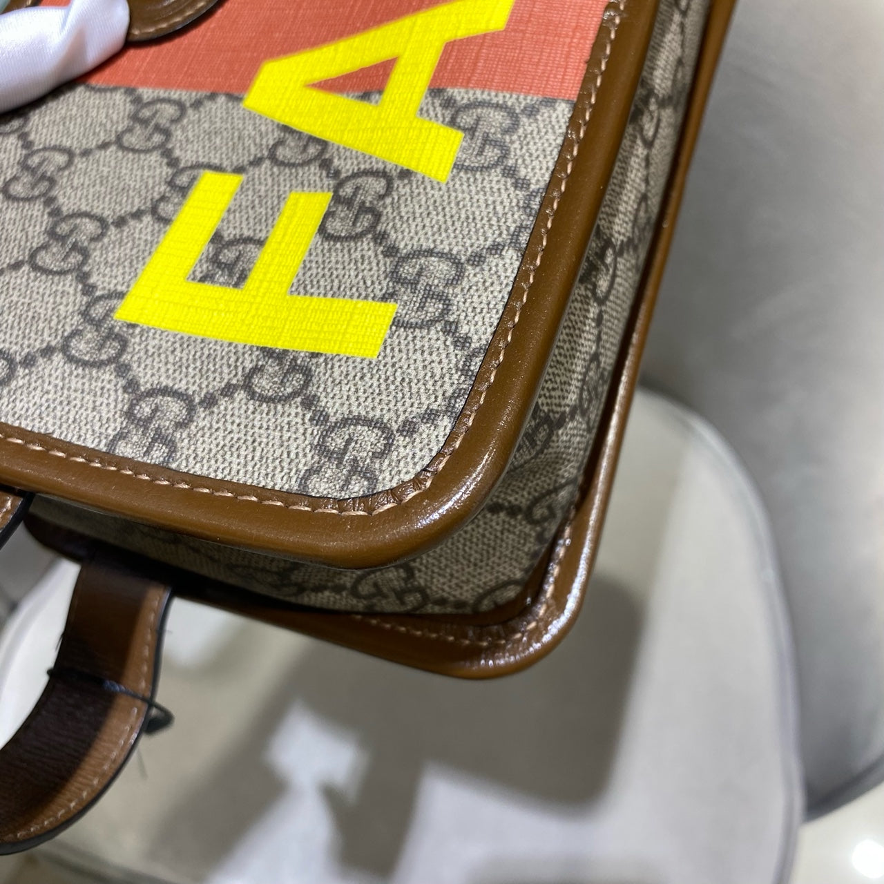 Gucci Clutch Bag Canvas Silver Hardware