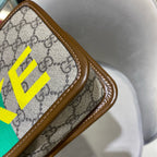 Gucci Clutch Bag Canvas Silver Hardware