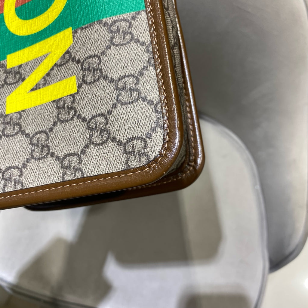 Gucci Clutch Bag Canvas Silver Hardware