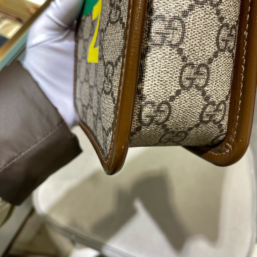 Gucci Clutch Bag Canvas Silver Hardware
