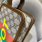 Gucci Clutch Bag Canvas Silver Hardware