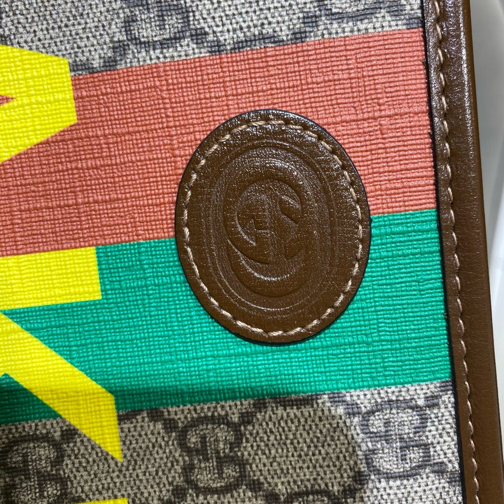 Gucci Clutch Bag Canvas Silver Hardware