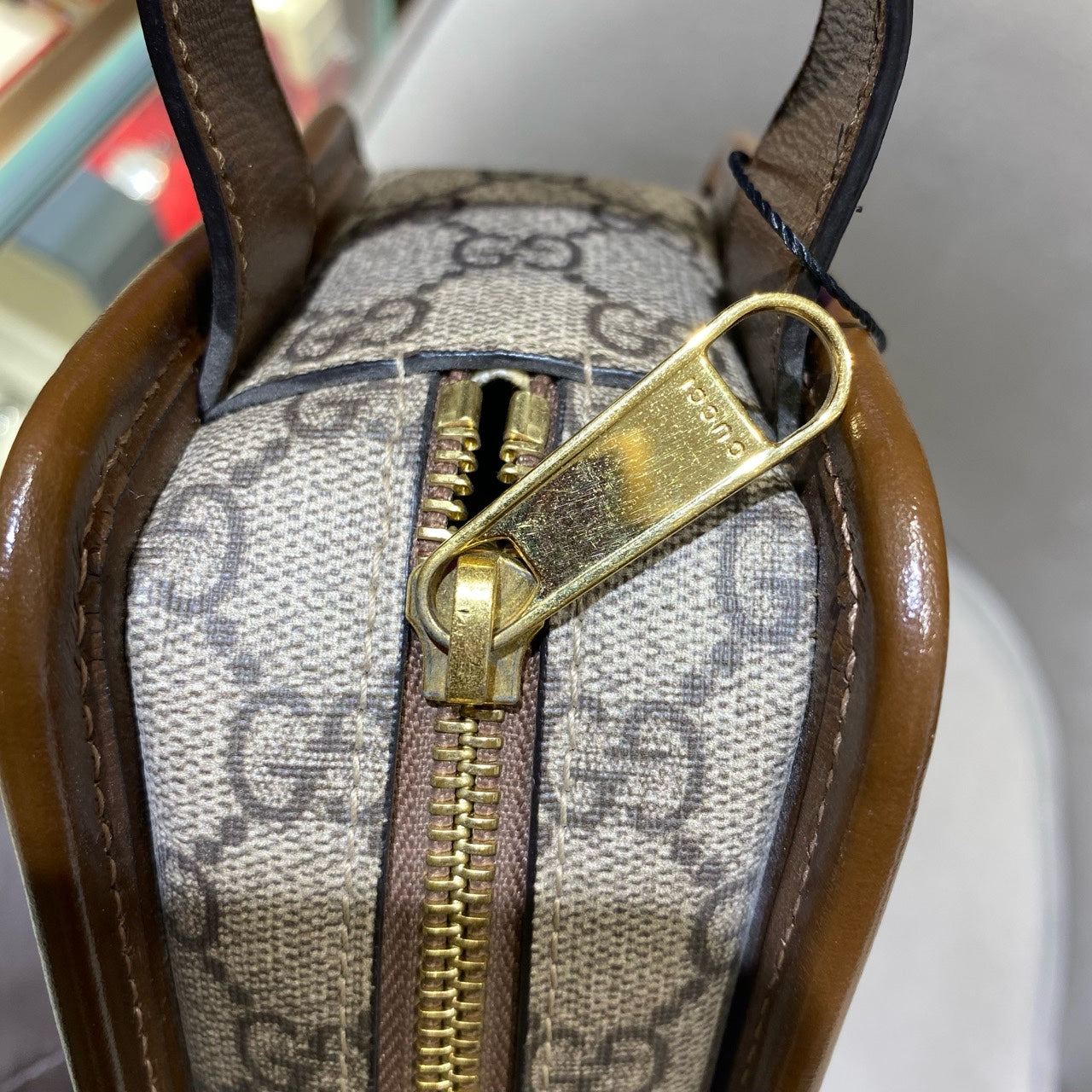 Gucci Clutch Bag Canvas Silver Hardware