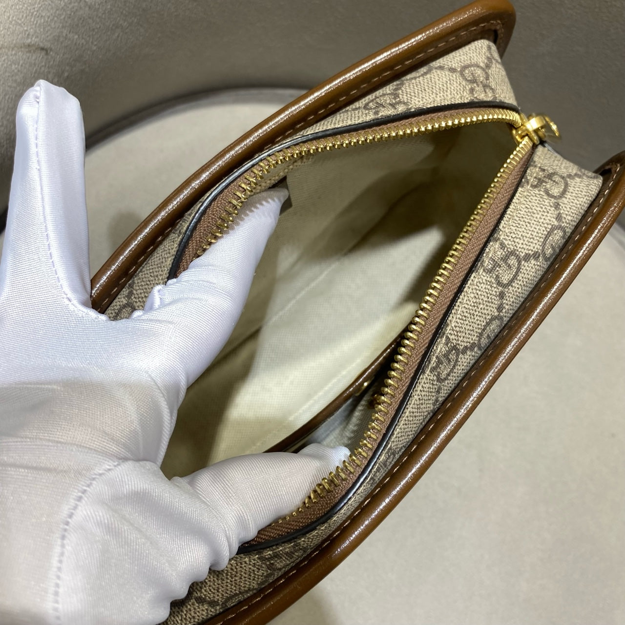 Gucci Clutch Bag Canvas Silver Hardware