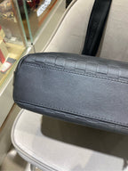 Gucci Signature Messenger Bag Black Leather Silver Hardware