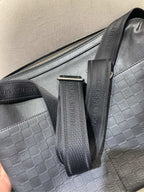 Gucci Signature Messenger Bag Black Leather Silver Hardware