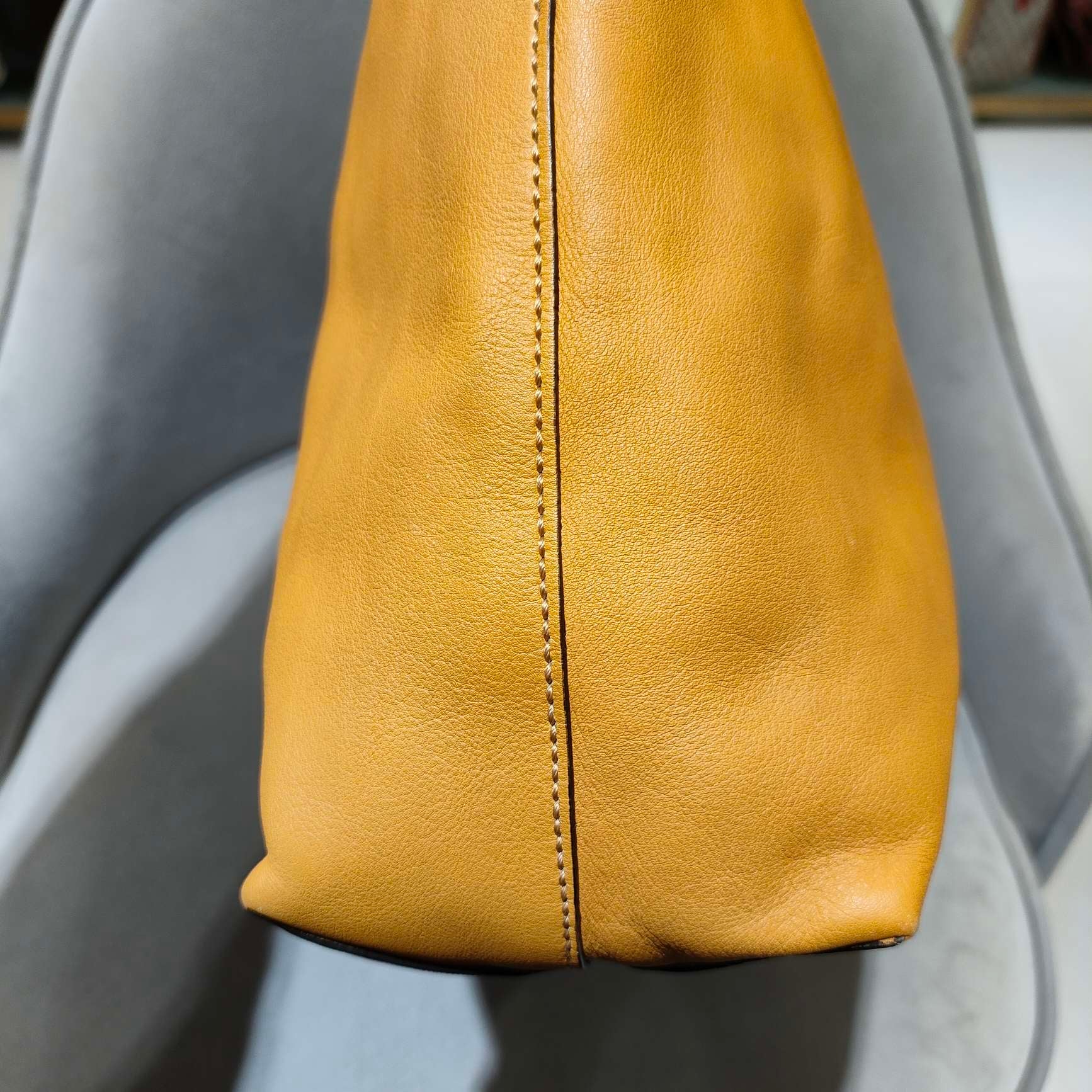 Gucci GG Canvas Tassel Bucket Bag Beige Gold Hardware