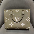Louis Vuitton Monogram Empreinte Onthego PM Tote Bag Avocado Green Gold Hardware