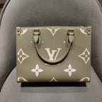 Louis Vuitton Monogram Empreinte Onthego PM Tote Bag Avocado Green Gold Hardware