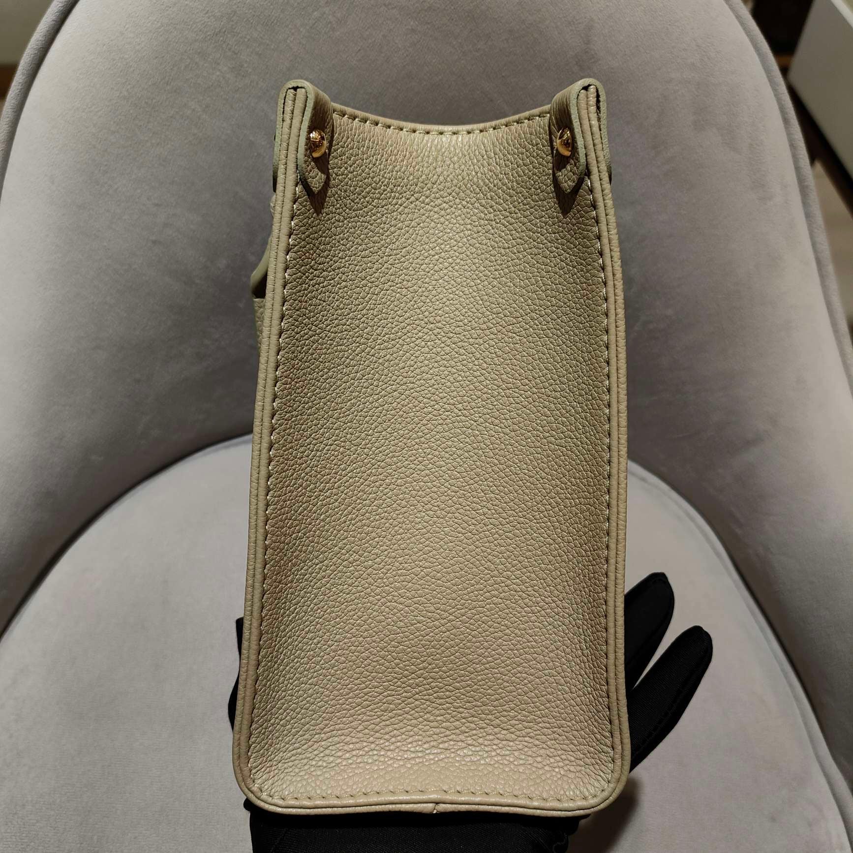Louis Vuitton Monogram Empreinte Onthego PM Tote Bag Avocado Green Gold Hardware