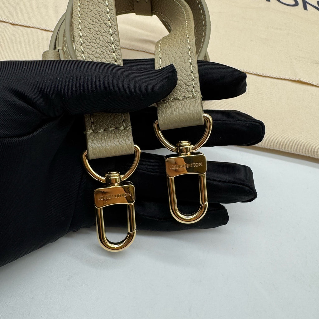 Louis Vuitton Monogram Empreinte Onthego PM Tote Bag Avocado Green Gold Hardware