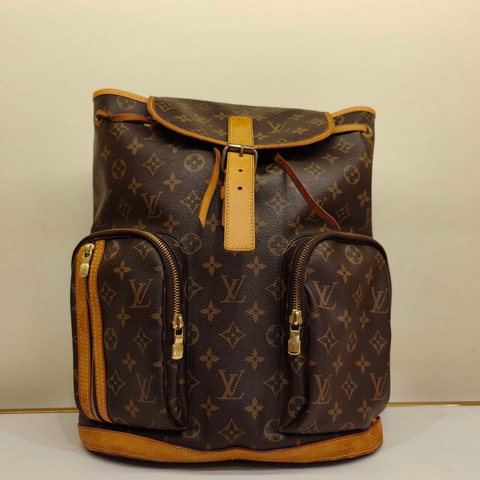 Louis Vuitton Monogram Bosphore Backpack Brown Gold Hardware