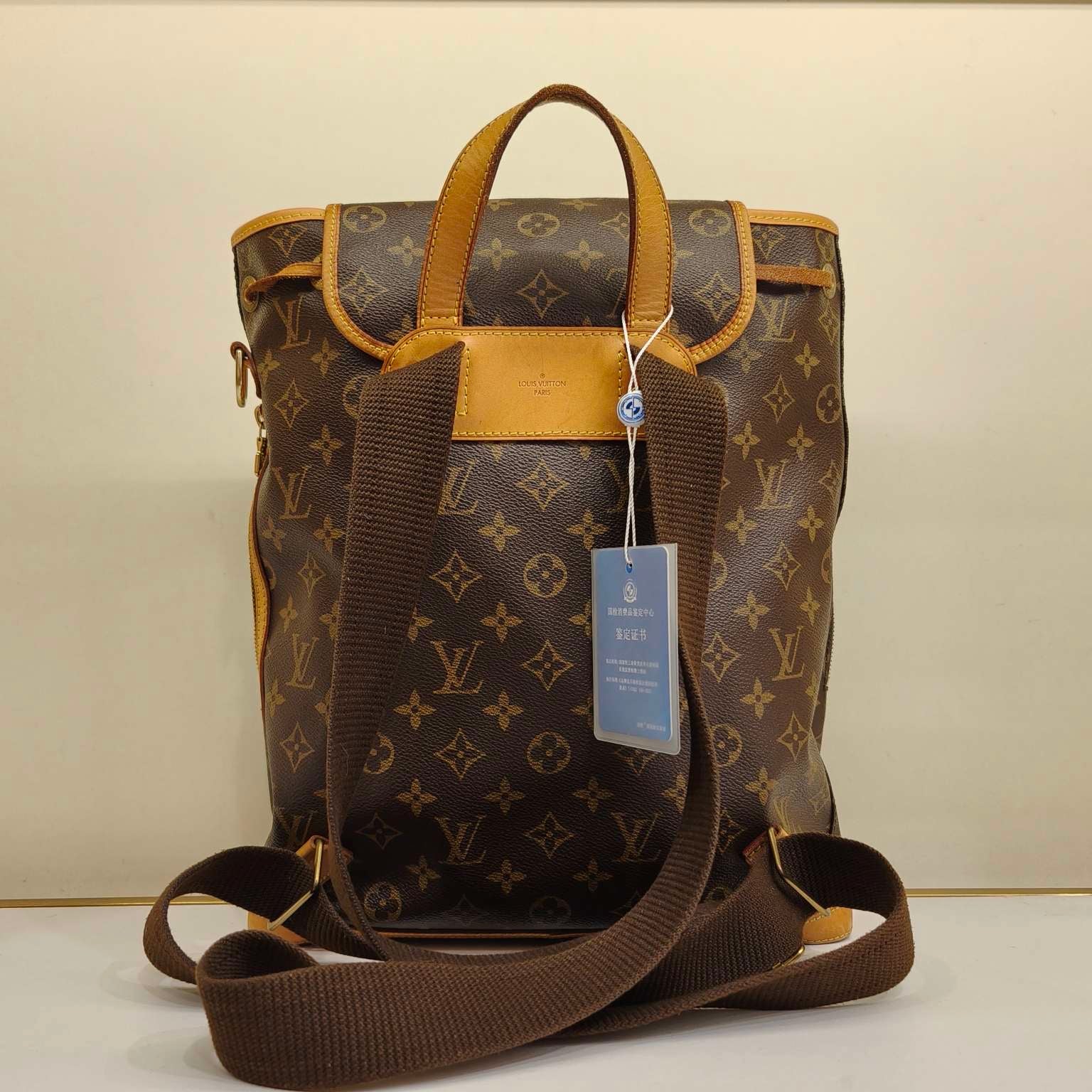 Louis Vuitton Monogram Bosphore Backpack Brown Gold Hardware