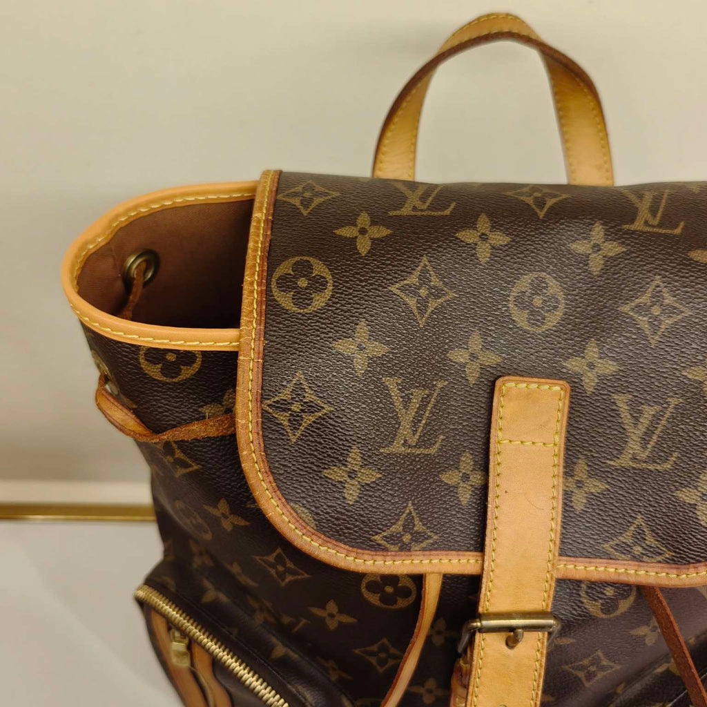 Louis Vuitton Monogram Bosphore Backpack Brown Gold Hardware