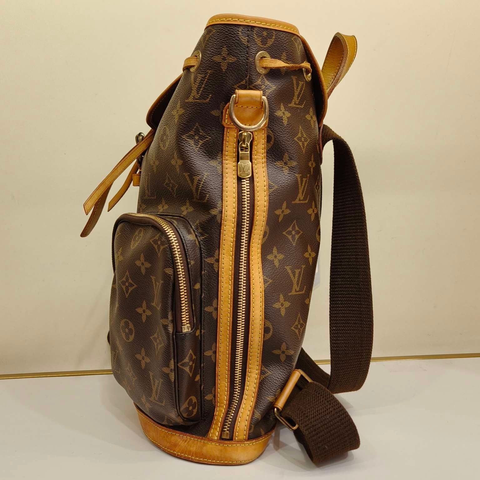 Louis Vuitton Monogram Bosphore Backpack Brown Gold Hardware