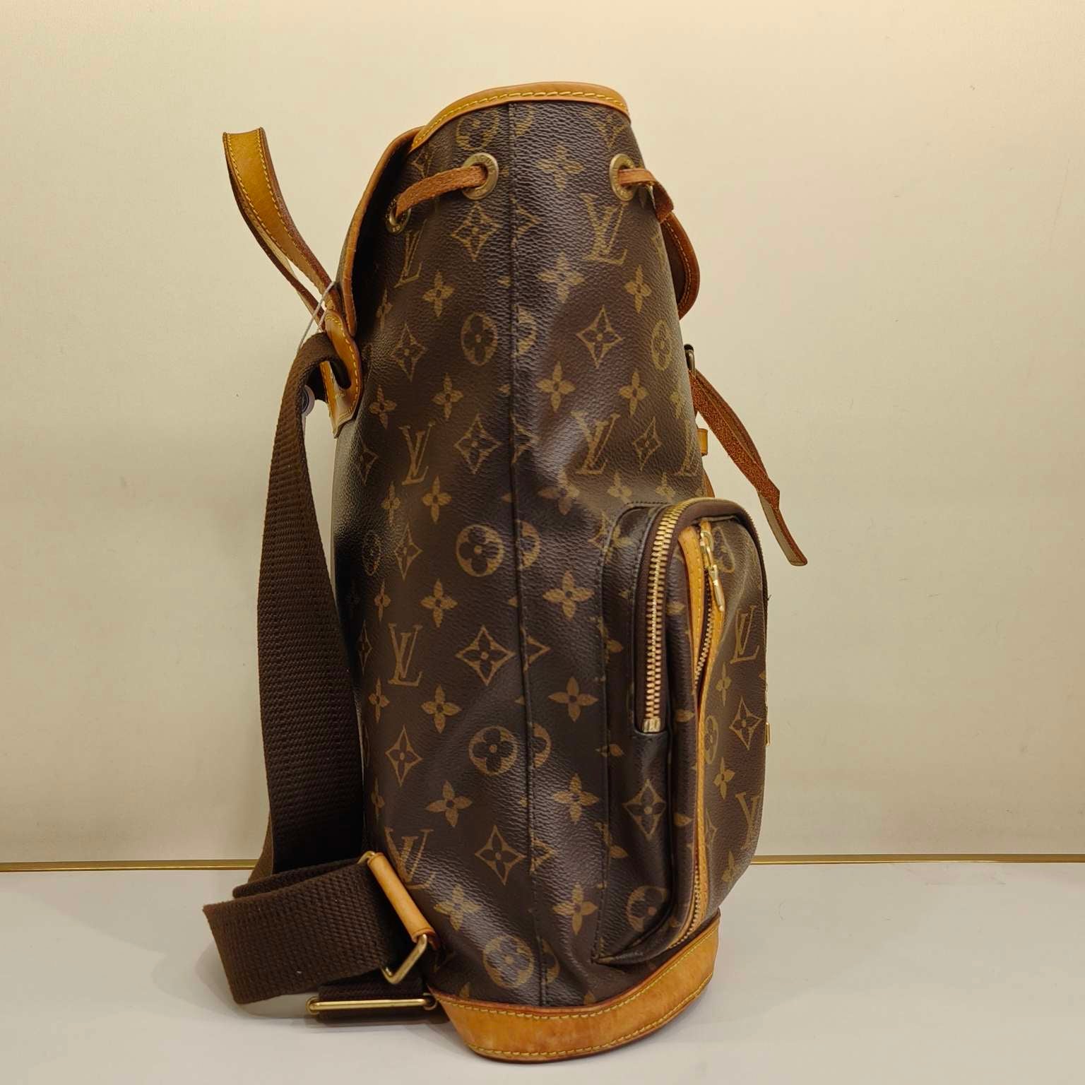 Louis Vuitton Monogram Bosphore Backpack Brown Gold Hardware