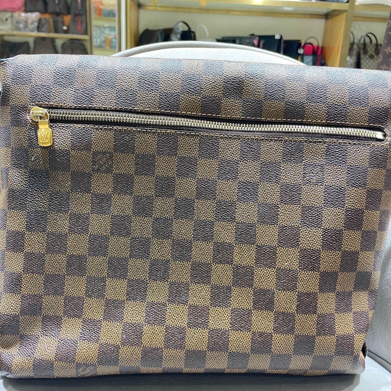 Louis Vuitton Damier Ebene District PM Messenger Bag Brown Silver Hardware