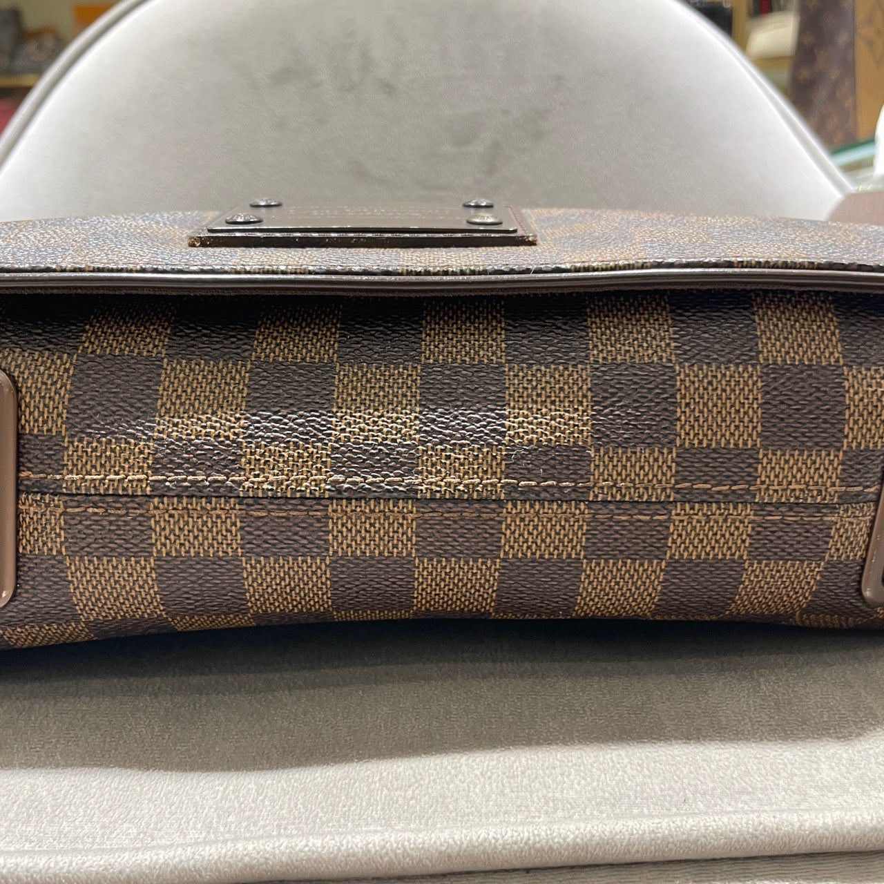 Louis Vuitton Damier Ebene District PM Messenger Bag Brown Silver Hardware