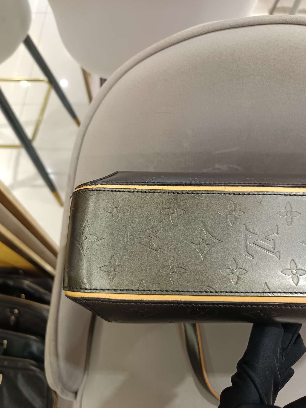 Louis Vuitton Monogram Mat Briefcase Space Gray Silver Hardware