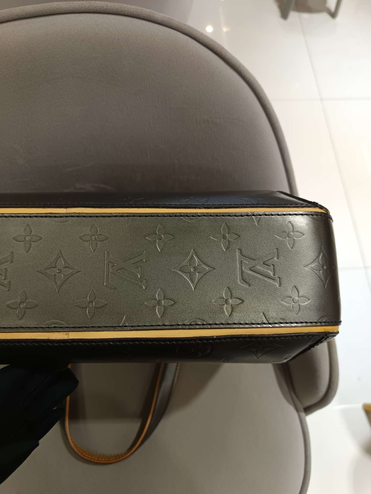 Louis Vuitton Monogram Mat Briefcase Space Gray Silver Hardware