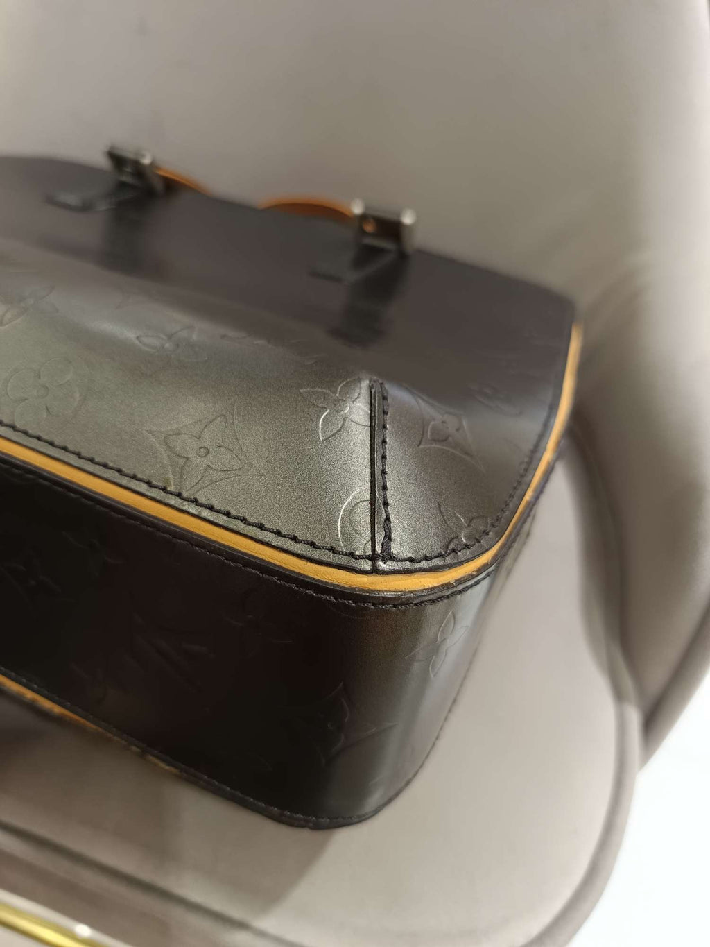 Louis Vuitton Monogram Mat Briefcase Space Gray Silver Hardware