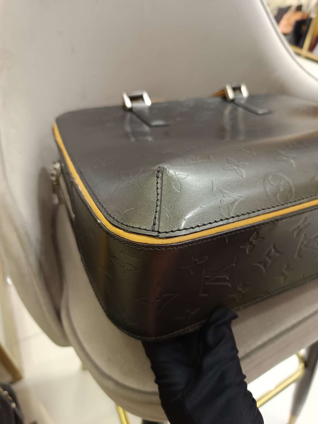 Louis Vuitton Monogram Mat Briefcase Space Gray Silver Hardware
