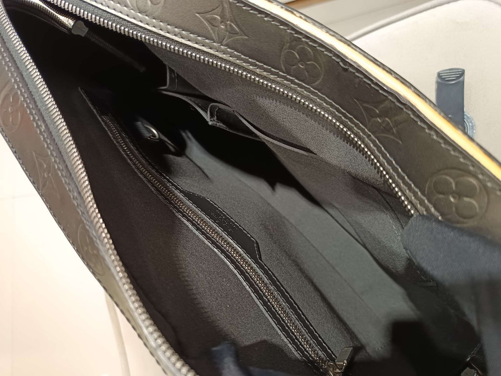 Louis Vuitton Monogram Mat Briefcase Space Gray Silver Hardware