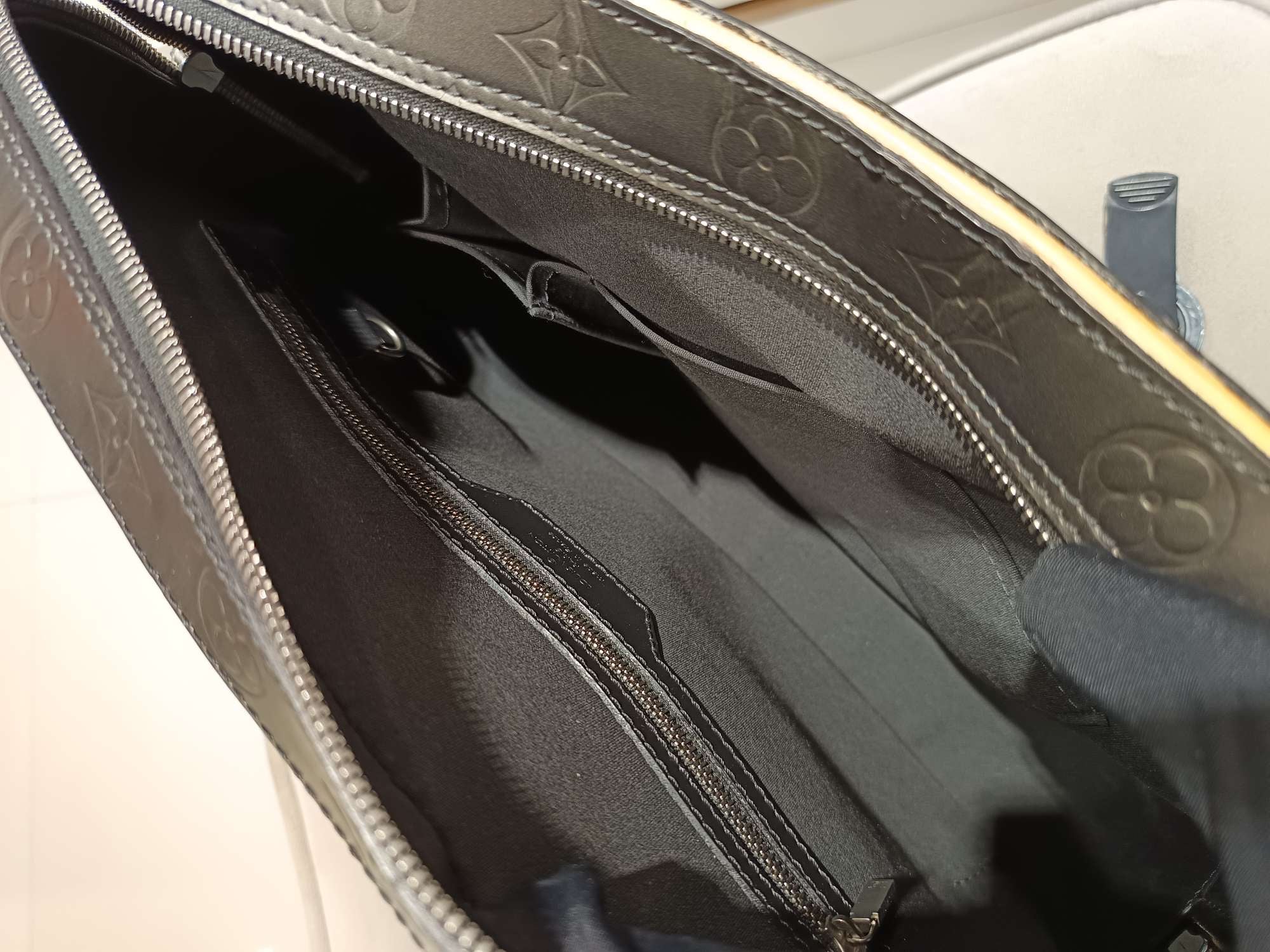 Louis Vuitton Monogram Mat Briefcase Space Gray Silver Hardware