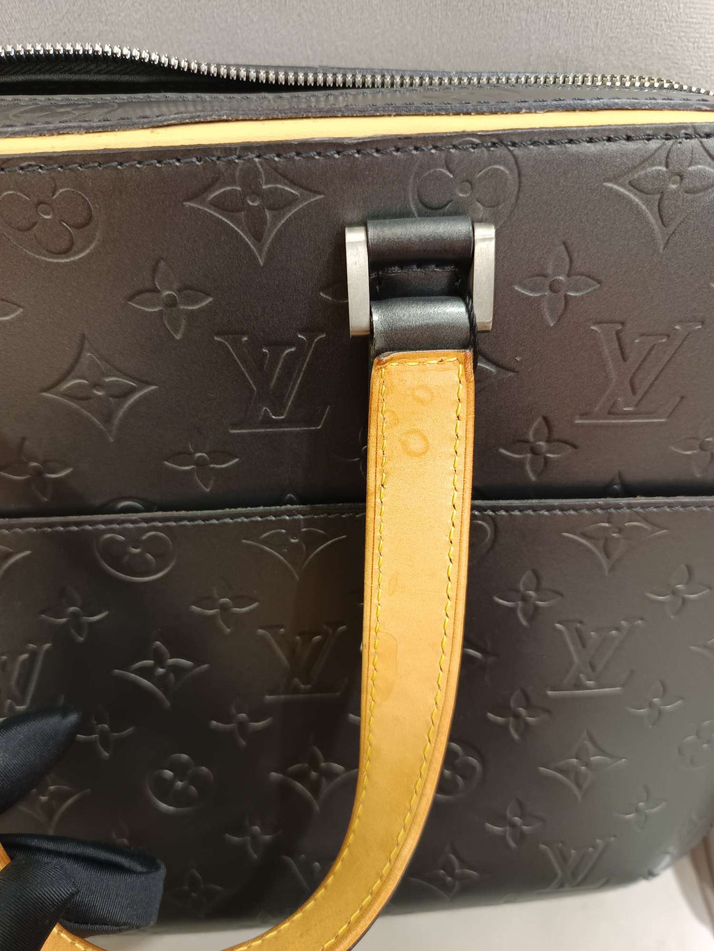 Louis Vuitton Monogram Mat Briefcase Space Gray Silver Hardware