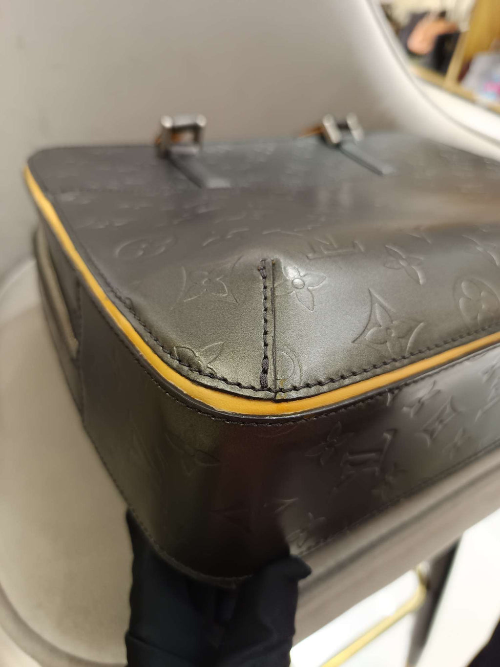 Louis Vuitton Monogram Mat Briefcase Space Gray Silver Hardware