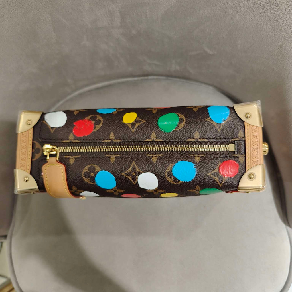 Louis Vuitton Lv X Yk Side Trunk Bag Monogram Canvas Polka Dot Silver Hardware
