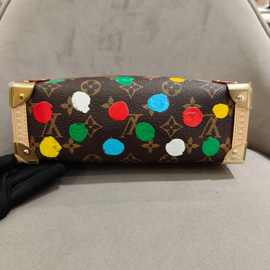 Louis Vuitton Lv X Yk Side Trunk Bag Monogram Canvas Polka Dot Silver Hardware