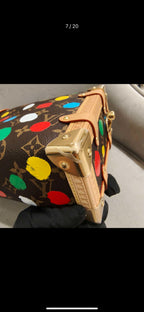 Louis Vuitton Lv X Yk Side Trunk Bag Monogram Canvas Polka Dot Silver Hardware